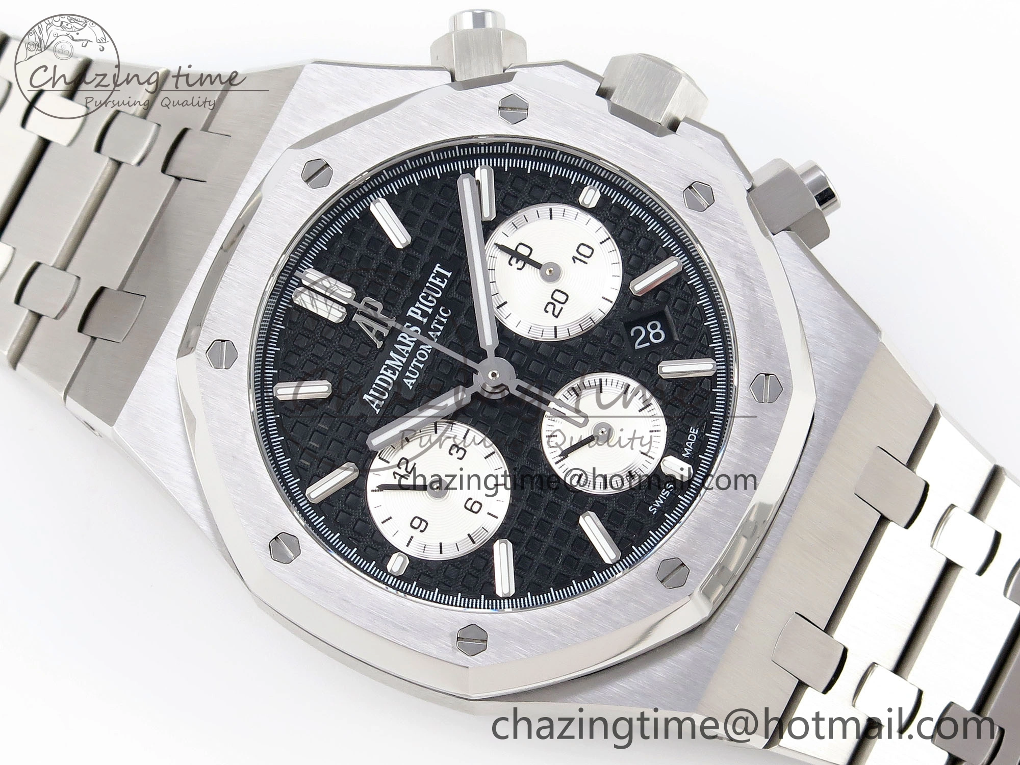 Royal Oak Chrono 26331ST SS IPF 1:1 Best Edition Black Dial White Subdial on SS Bracelet A7750