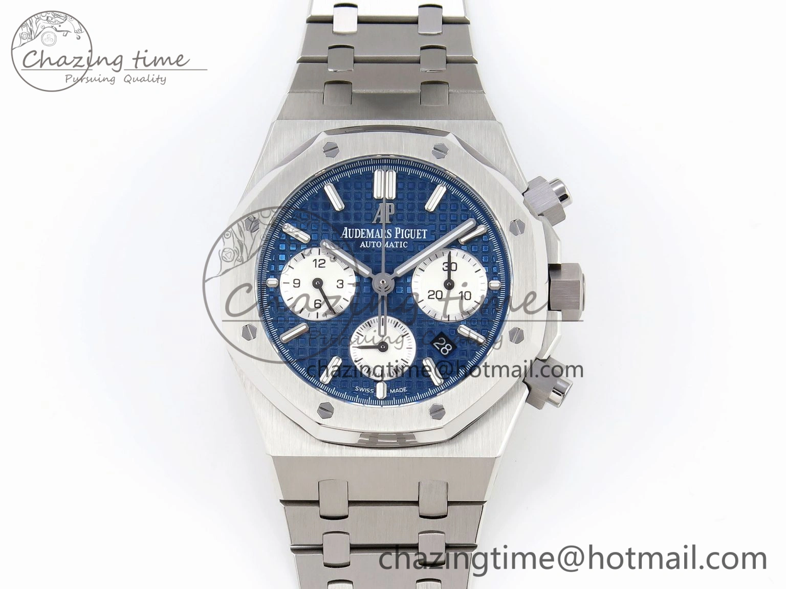 Royal Oak Chrono 26331ST SS IPF 1:1 Best Edition Blue Dial White Subdial on SS Bracelet A7750