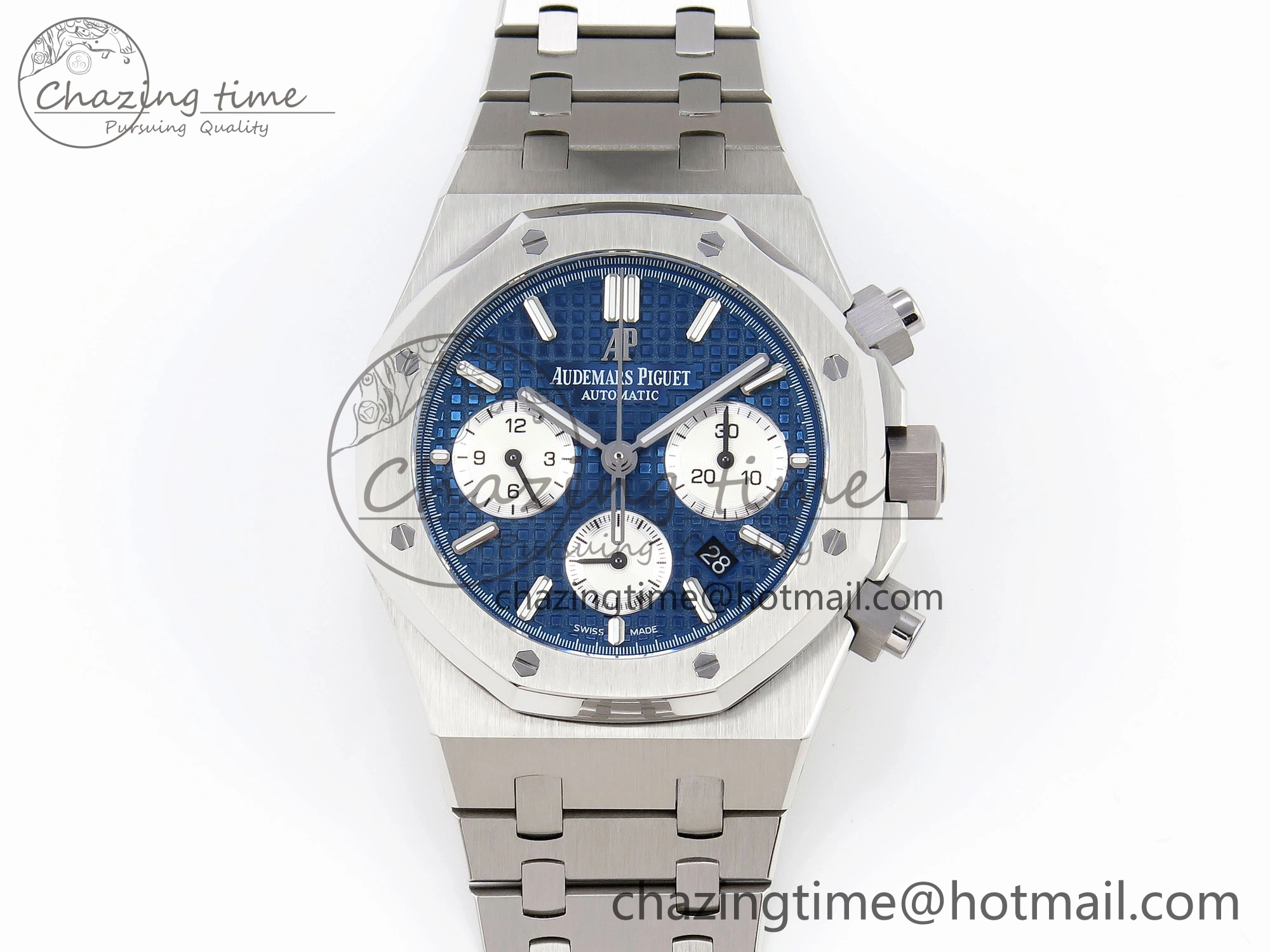 Royal Oak Chrono 26331ST SS IPF 1:1 Best Edition Blue Dial White Subdial on SS Bracelet A7750