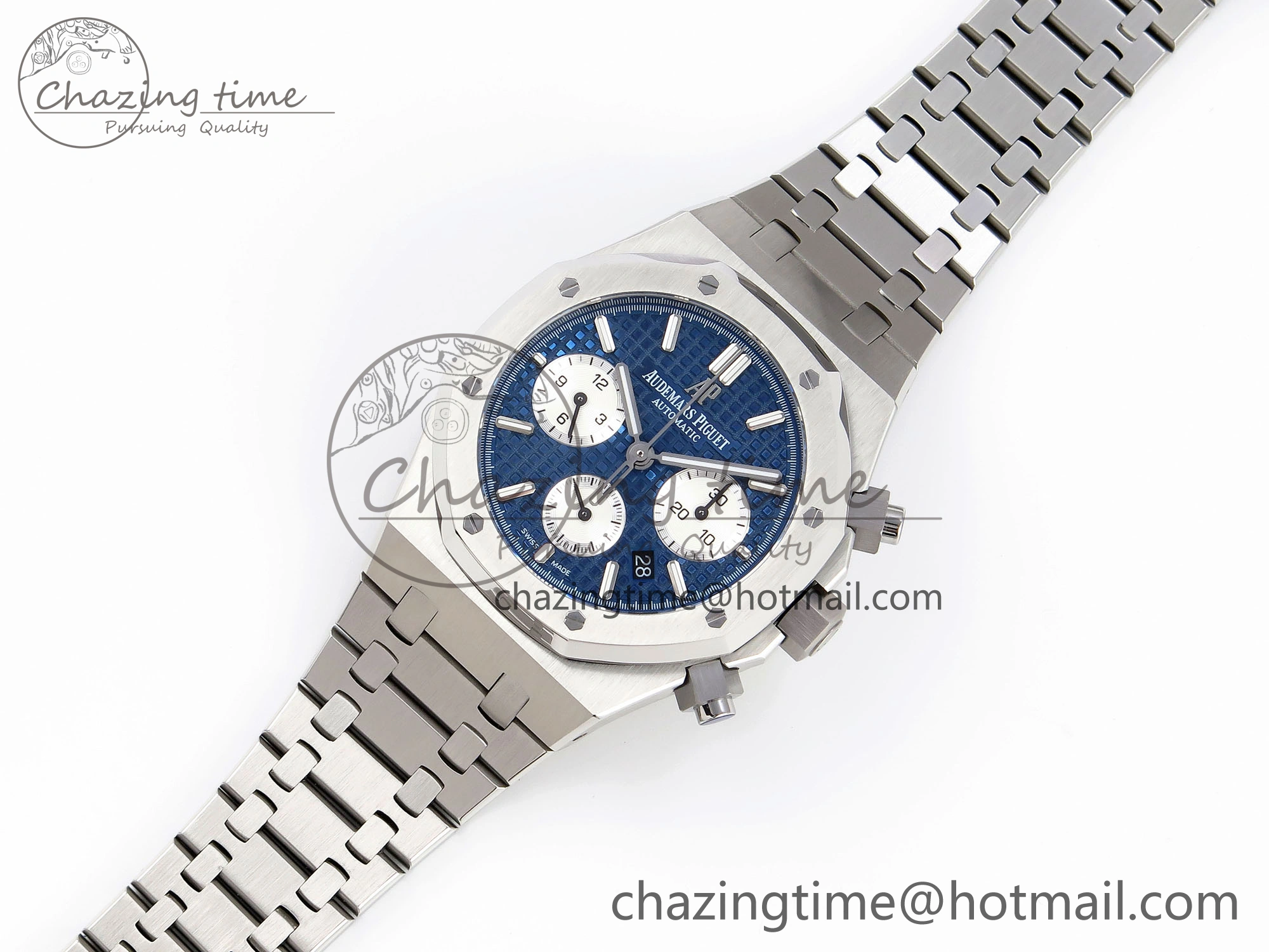 Royal Oak Chrono 26331ST SS IPF 1:1 Best Edition Blue Dial White Subdial on SS Bracelet A7750