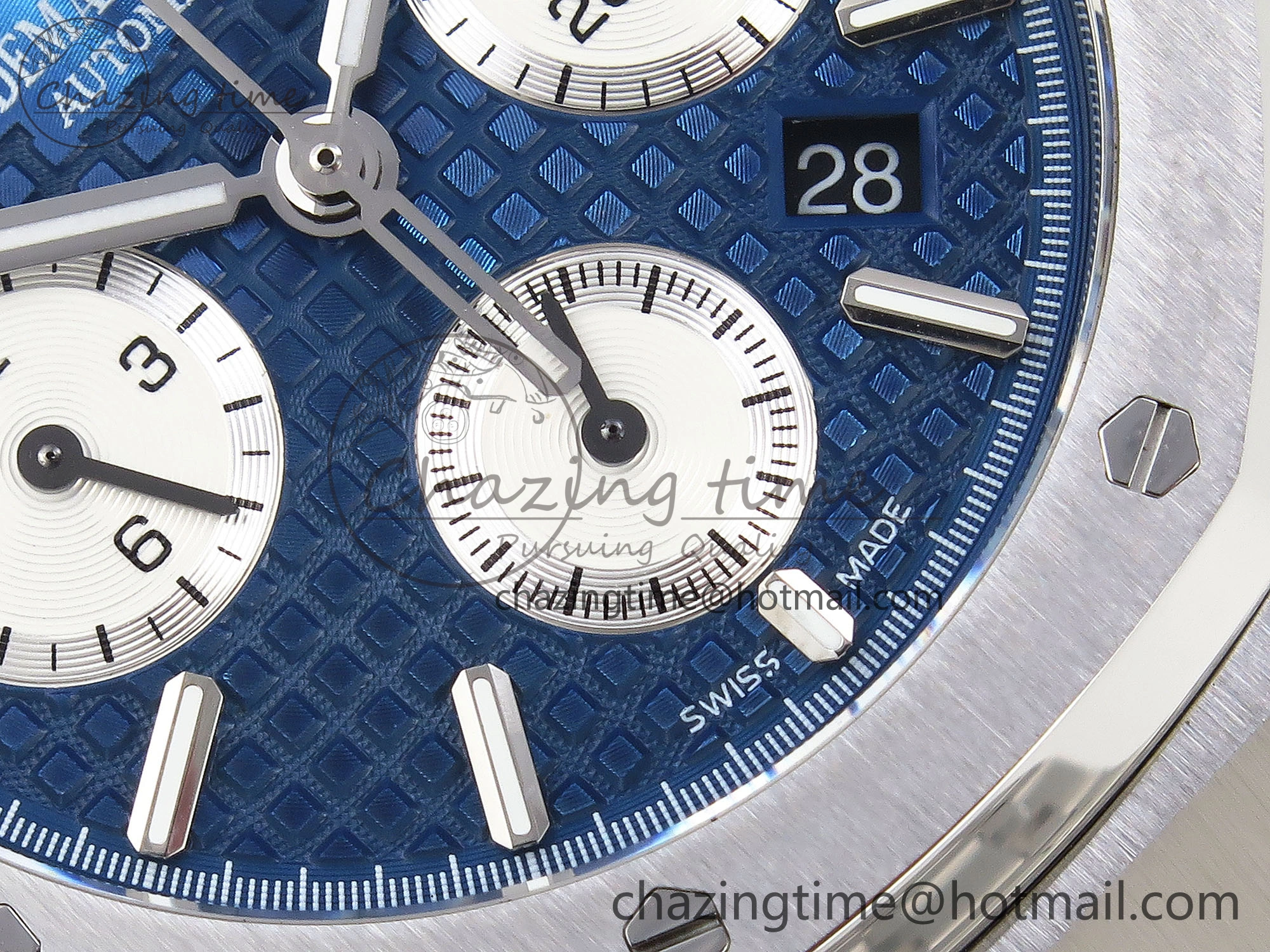 Royal Oak Chrono 26331ST SS IPF 1:1 Best Edition Blue Dial White Subdial on SS Bracelet A7750