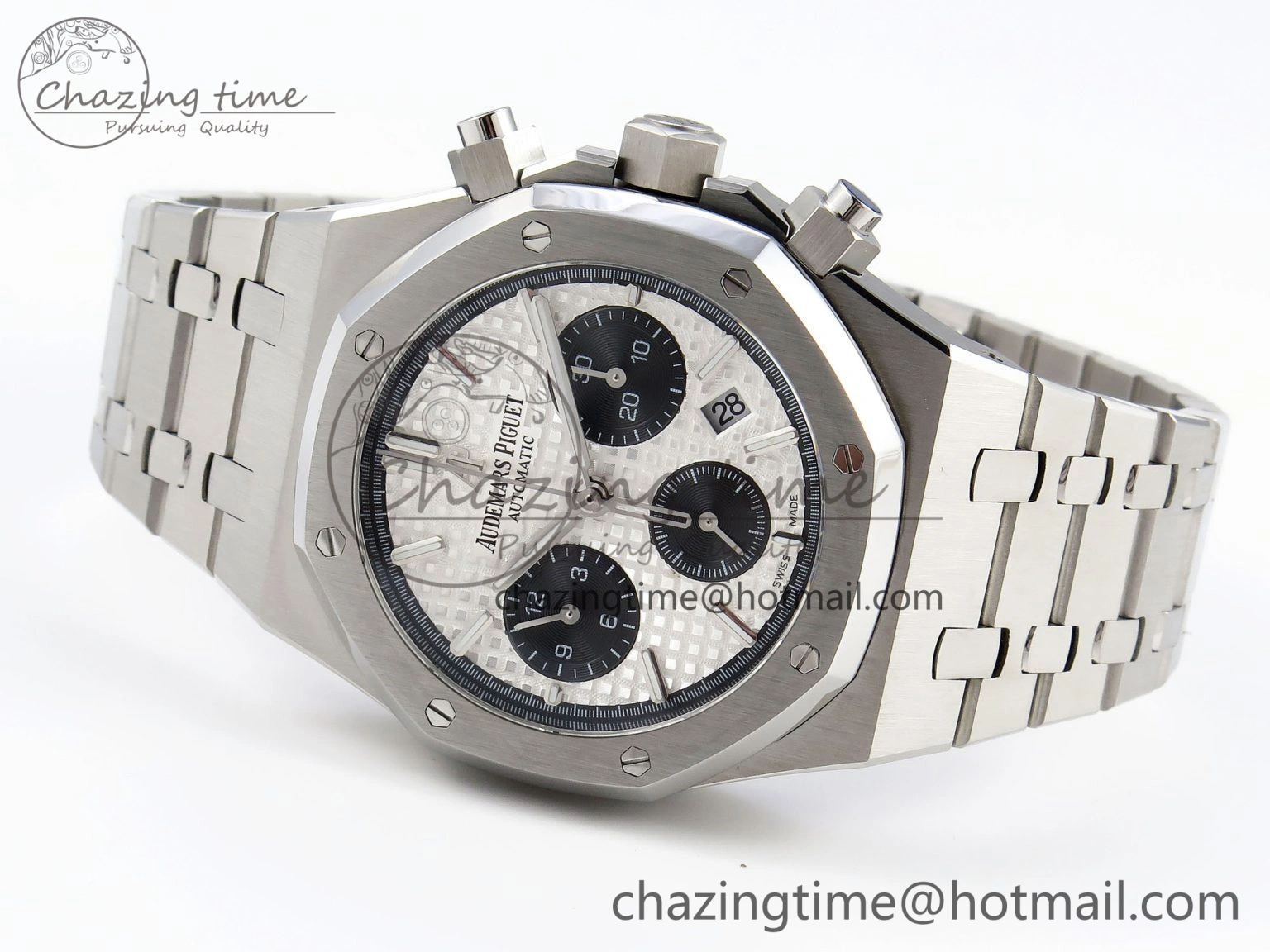 Royal Oak Chrono 26331ST SS IPF 1:1 Best Edition White Dial Black Subdial on SS Bracelet A7750