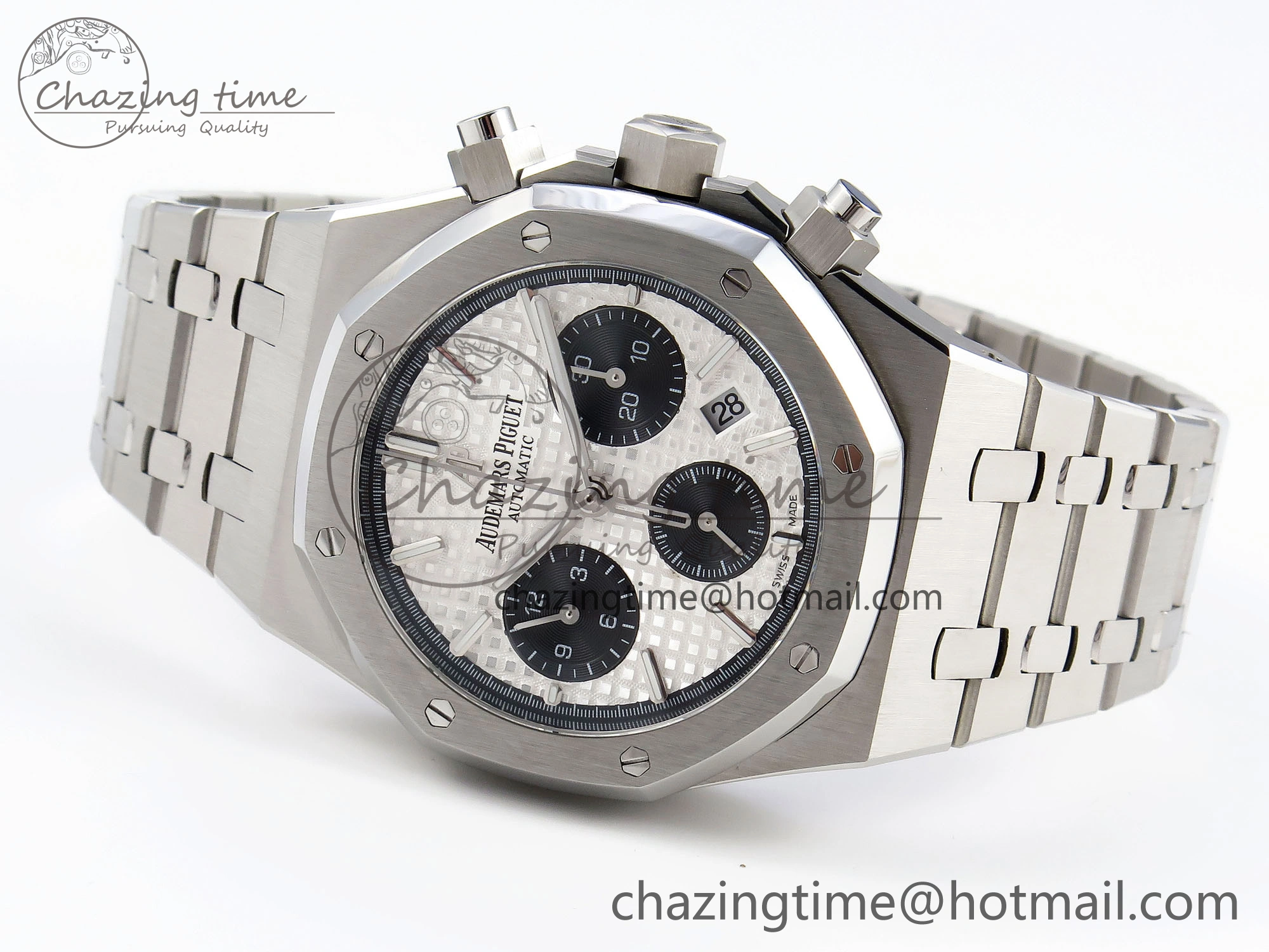 Royal Oak Chrono 26331ST SS IPF 1:1 Best Edition White Dial Black Subdial on SS Bracelet A7750