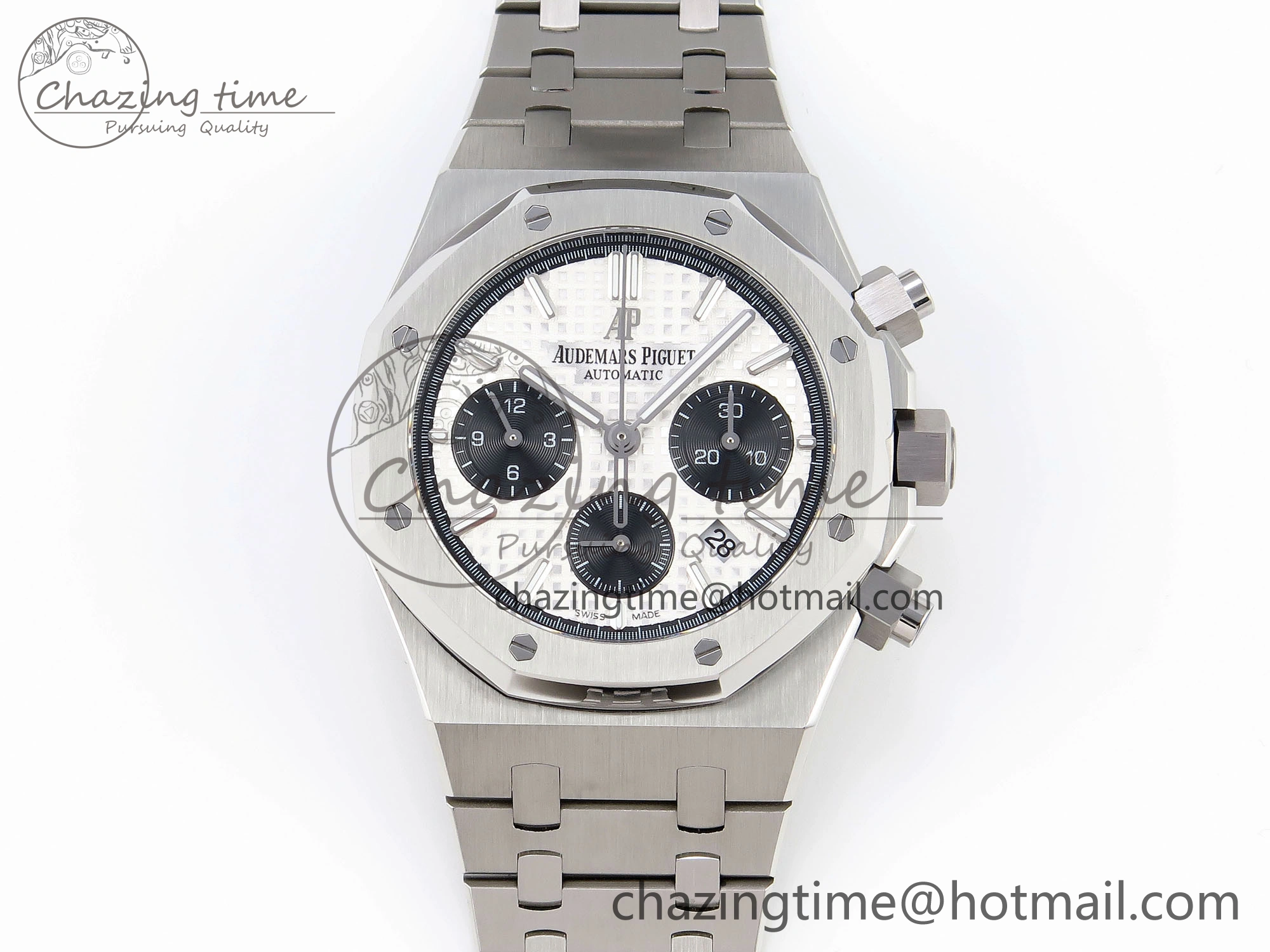 Royal Oak Chrono 26331ST SS IPF 1:1 Best Edition White Dial Black Subdial on SS Bracelet A7750