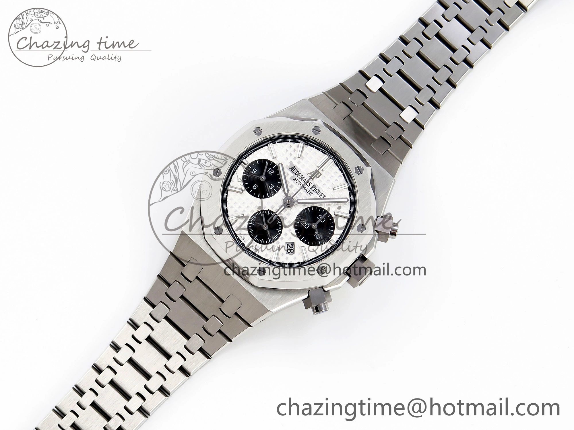 Royal Oak Chrono 26331ST SS IPF 1:1 Best Edition White Dial Black Subdial on SS Bracelet A7750