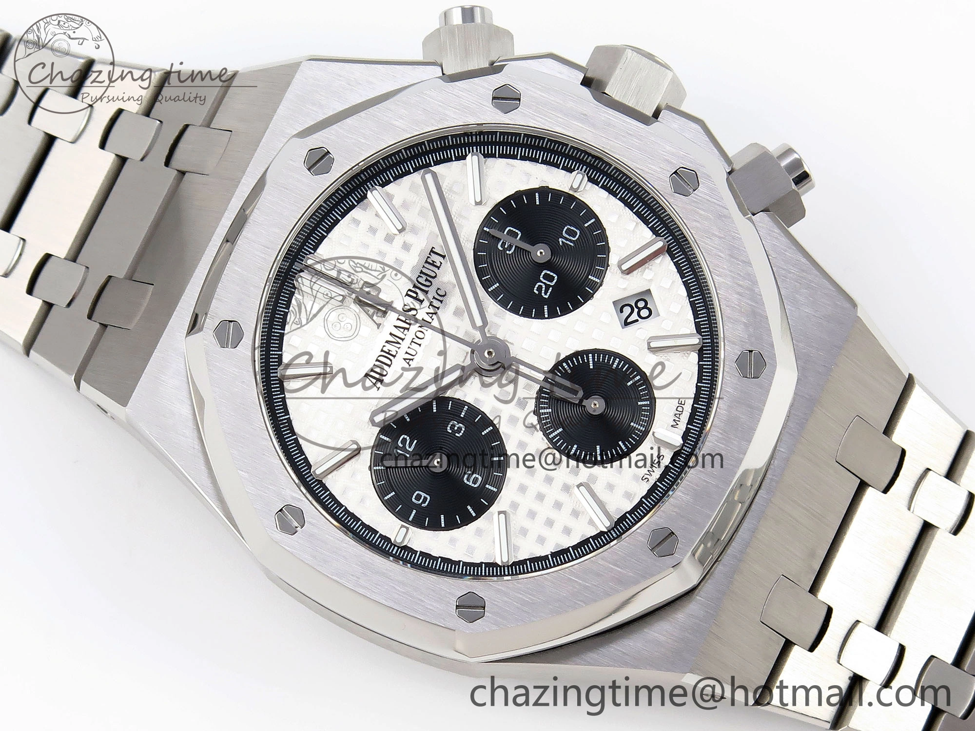 Royal Oak Chrono 26331ST SS IPF 1:1 Best Edition White Dial Black Subdial on SS Bracelet A7750