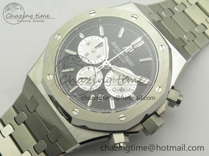 Royal Oak Chrono 26331ST SS OMF 1:1 Best Edition Black White Dial on SS Bracelet A7750