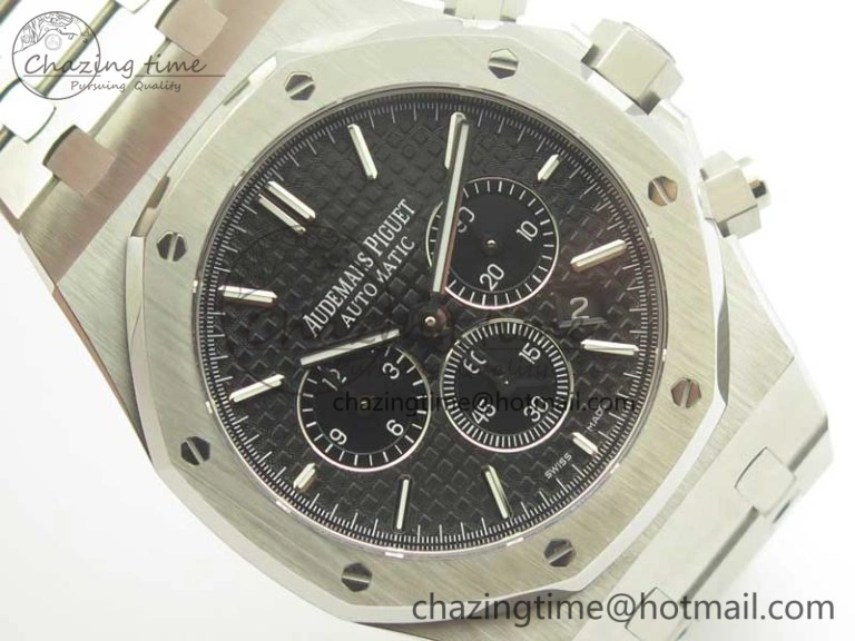 Royal Oak Chrono 26331ST SS OMF 1:1 Best Edition Black White Dial on SS Bracelet A7750