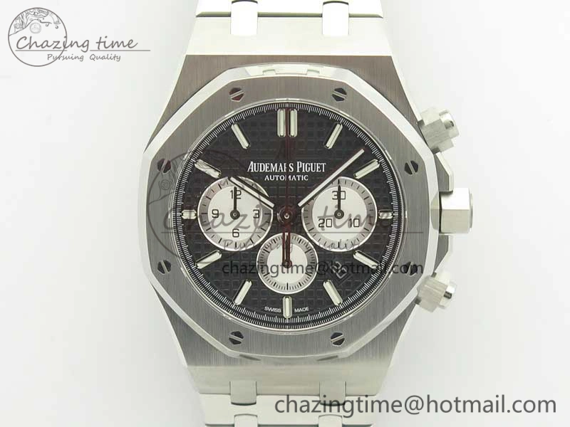 Royal Oak Chrono 26331ST SS OMF 1:1 Best Edition Black White Dial on SS Bracelet A7750