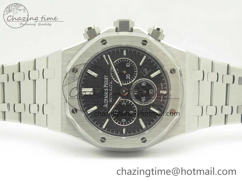 Royal Oak Chrono 26331ST SS OMF 1:1 Best Edition Black White Dial on SS Bracelet A7750