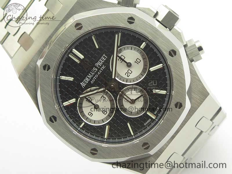 Royal Oak Chrono 26331ST SS OMF 1:1 Best Edition Black White Dial on SS Bracelet A7750