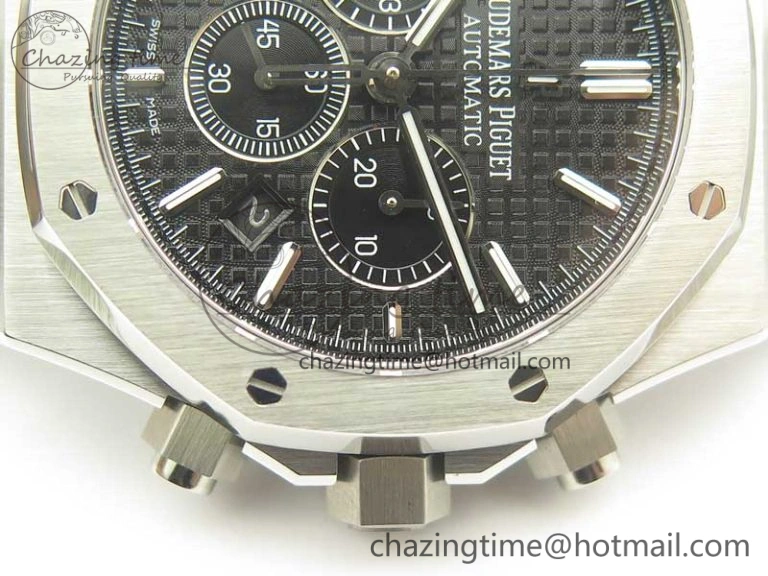 Royal Oak Chrono 26331ST SS OMF 1:1 Best Edition Black White Dial on SS Bracelet A7750