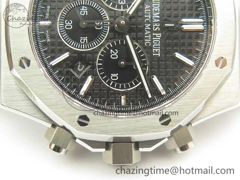 Royal Oak Chrono 26331ST SS OMF 1:1 Best Edition Black White Dial on SS Bracelet A7750