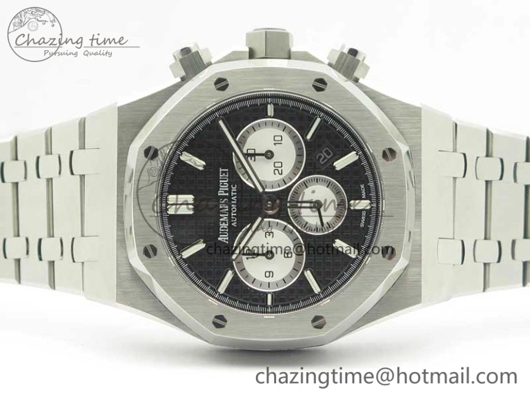 Royal Oak Chrono 26331ST SS OMF 1:1 Best Edition Black White Dial on SS Bracelet A7750