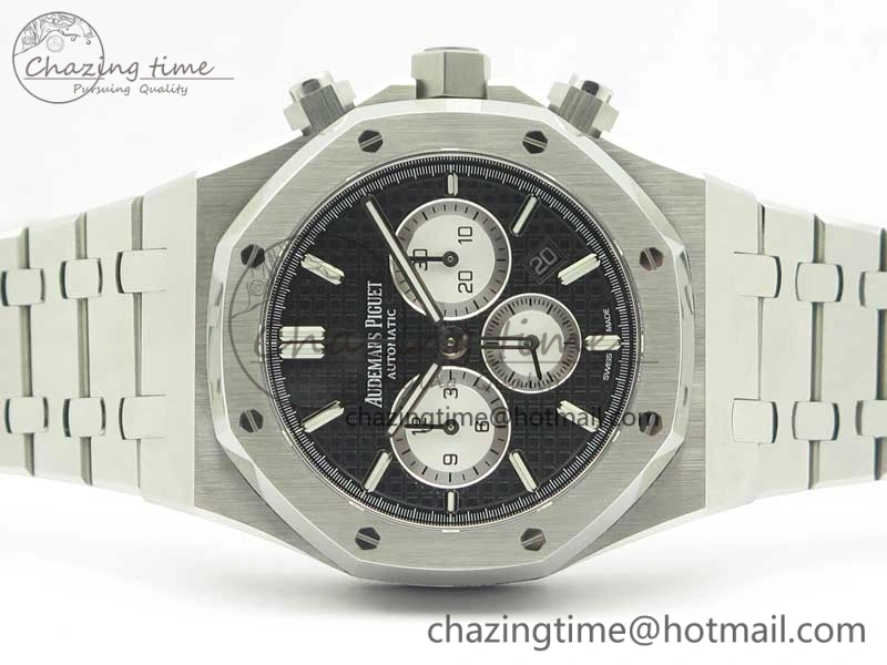 Royal Oak Chrono 26331ST SS OMF 1:1 Best Edition Black White Dial on SS Bracelet A7750