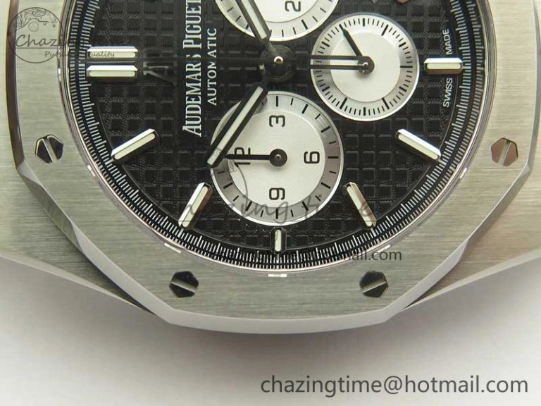 Royal Oak Chrono 26331ST SS OMF 1:1 Best Edition Black White Dial on SS Bracelet A7750