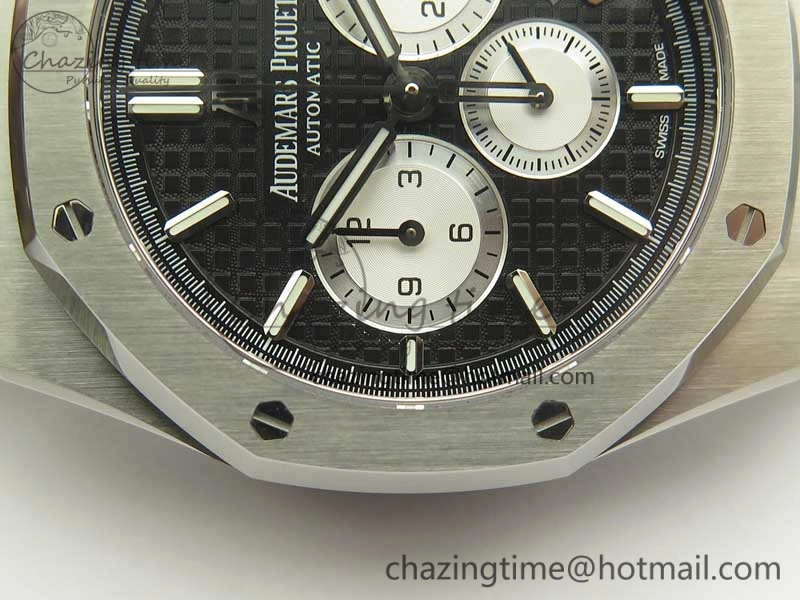Royal Oak Chrono 26331ST SS OMF 1:1 Best Edition Black White Dial on SS Bracelet A7750