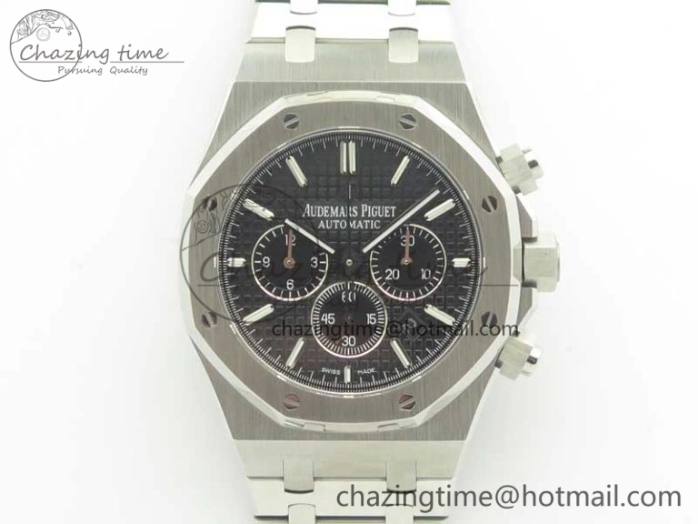 Royal Oak Chrono 26331ST SS OMF 1:1 Best Edition Black White Dial on SS Bracelet A7750