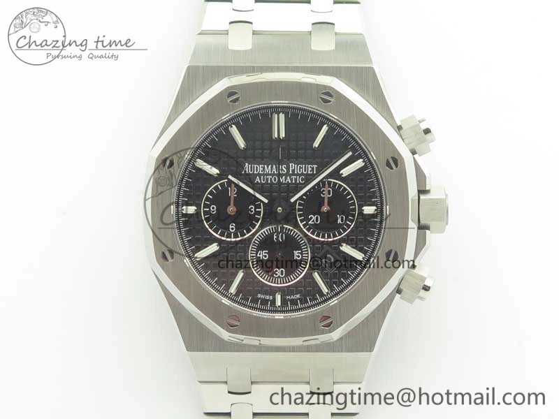 Royal Oak Chrono 26331ST SS OMF 1:1 Best Edition Black White Dial on SS Bracelet A7750