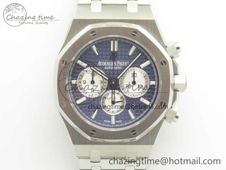 Royal Oak Chrono 26331ST SS OMF 1:1 Best Edition Blue White Dial on SS Bracelet A7750