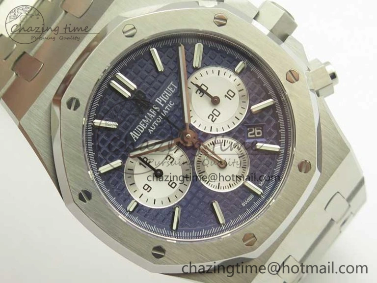 Royal Oak Chrono 26331ST SS OMF 1:1 Best Edition Blue White Dial on SS Bracelet A7750