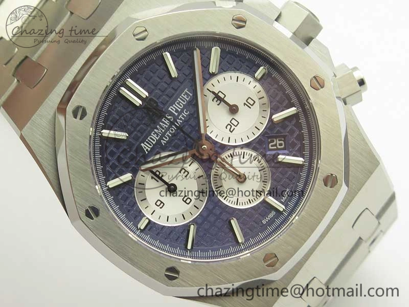 Royal Oak Chrono 26331ST SS OMF 1:1 Best Edition Blue White Dial on SS Bracelet A7750