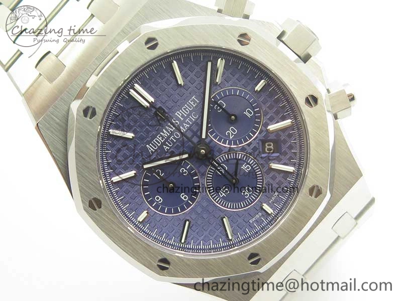 Royal Oak Chrono 26331ST SS OMF 1:1 Best Edition Blue White Dial on SS Bracelet A7750
