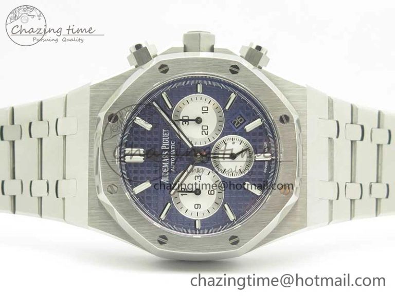 Royal Oak Chrono 26331ST SS OMF 1:1 Best Edition Blue White Dial on SS Bracelet A7750