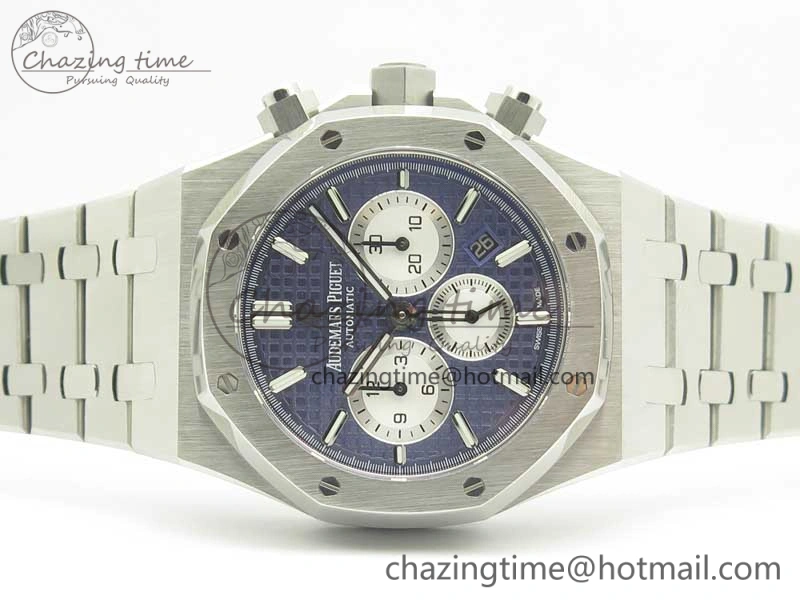 Royal Oak Chrono 26331ST SS OMF 1:1 Best Edition Blue White Dial on SS Bracelet A7750