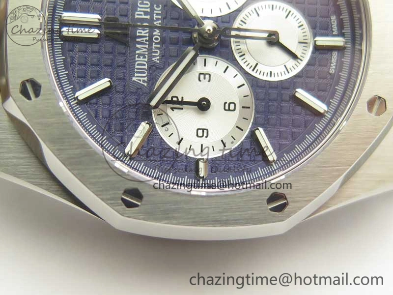Royal Oak Chrono 26331ST SS OMF 1:1 Best Edition Blue White Dial on SS Bracelet A7750