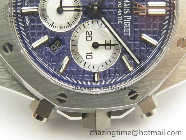 Royal Oak Chrono 26331ST SS OMF 1:1 Best Edition Blue White Dial on SS Bracelet A7750