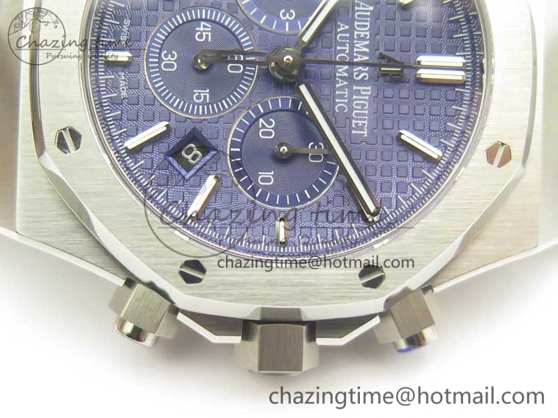 Royal Oak Chrono 26331ST SS OMF 1:1 Best Edition Blue White Dial on SS Bracelet A7750