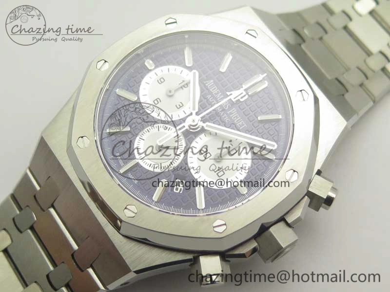 Royal Oak Chrono 26331ST SS OMF 1:1 Best Edition Blue White Dial on SS Bracelet A7750