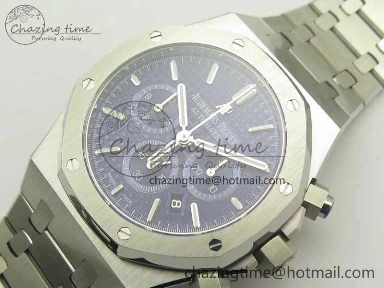 Royal Oak Chrono 26331ST SS OMF 1:1 Best Edition Blue White Dial on SS Bracelet A7750