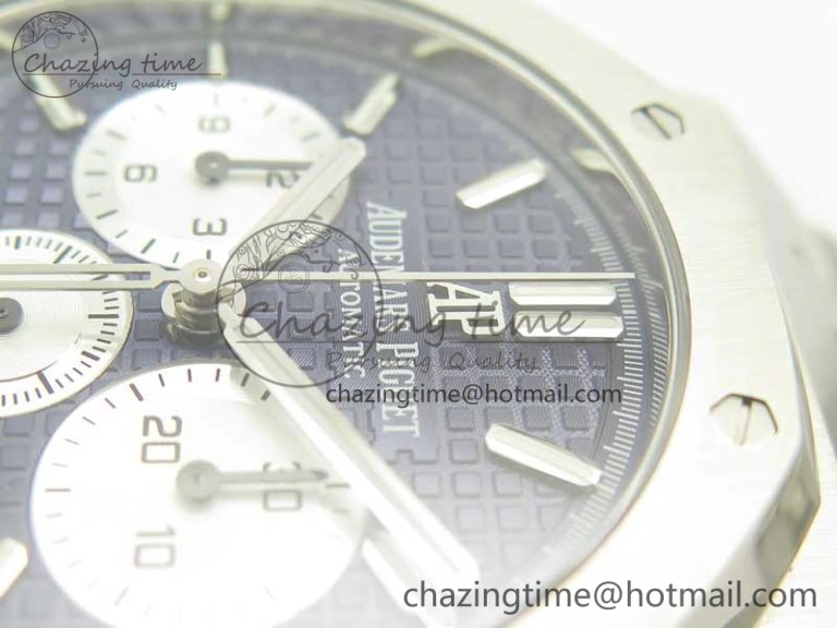Royal Oak Chrono 26331ST SS OMF 1:1 Best Edition Blue White Dial on SS Bracelet A7750