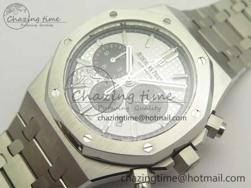 Royal Oak Chrono 26331ST SS OMF 1:1 Best Edition White Black Dial on SS Bracelet A7750