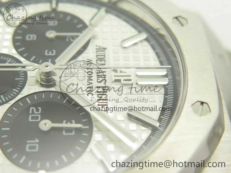 Royal Oak Chrono 26331ST SS OMF 1:1 Best Edition White Black Dial on SS Bracelet A7750