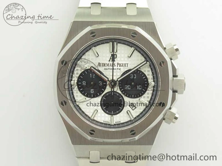 Royal Oak Chrono 26331ST SS OMF 1:1 Best Edition White Black Dial on SS Bracelet A7750