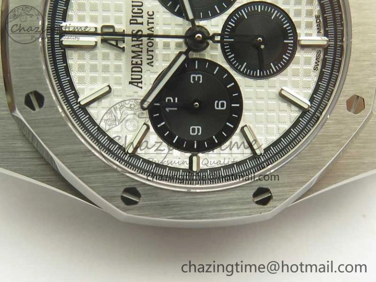 Royal Oak Chrono 26331ST SS OMF 1:1 Best Edition White Black Dial on SS Bracelet A7750