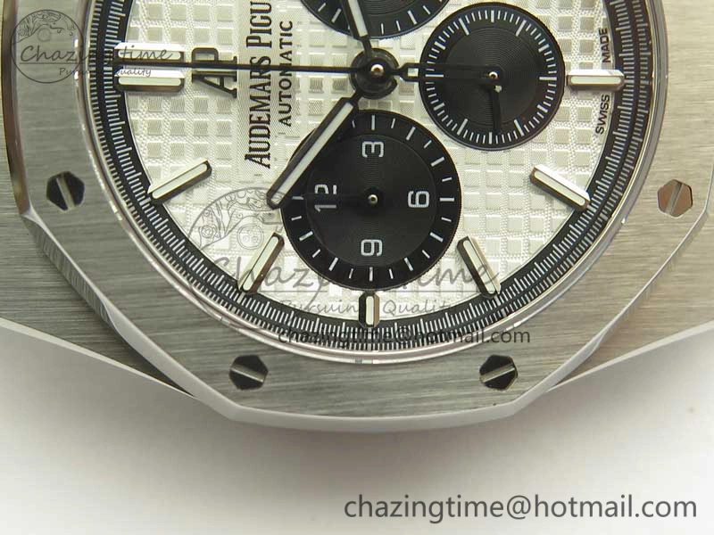 Royal Oak Chrono 26331ST SS OMF 1:1 Best Edition White Black Dial on SS Bracelet A7750
