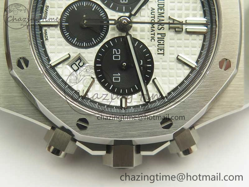 Royal Oak Chrono 26331ST SS OMF 1:1 Best Edition White Black Dial on SS Bracelet A7750