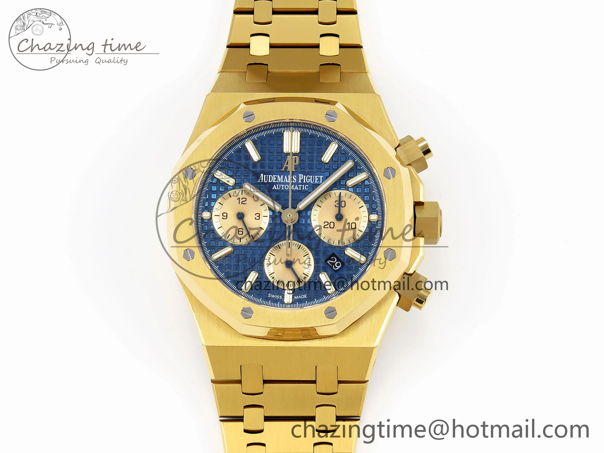 Royal Oak Chrono 26331ST YG IPF 1:1 Best Edition Blue Dial Gold Subdial on YG Bracelet A7750