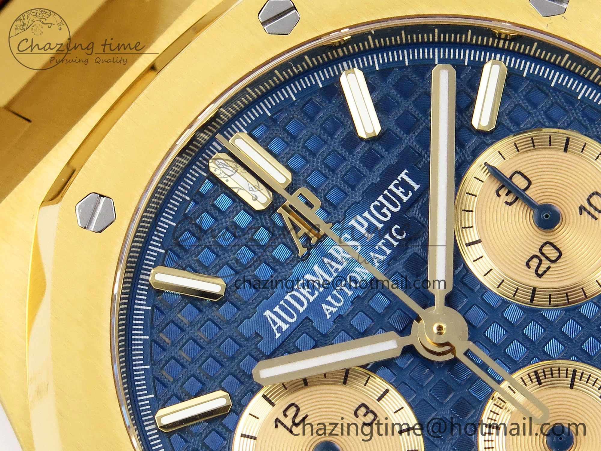 Royal Oak Chrono 26331ST YG IPF 1:1 Best Edition Blue Dial Gold Subdial on YG Bracelet A7750