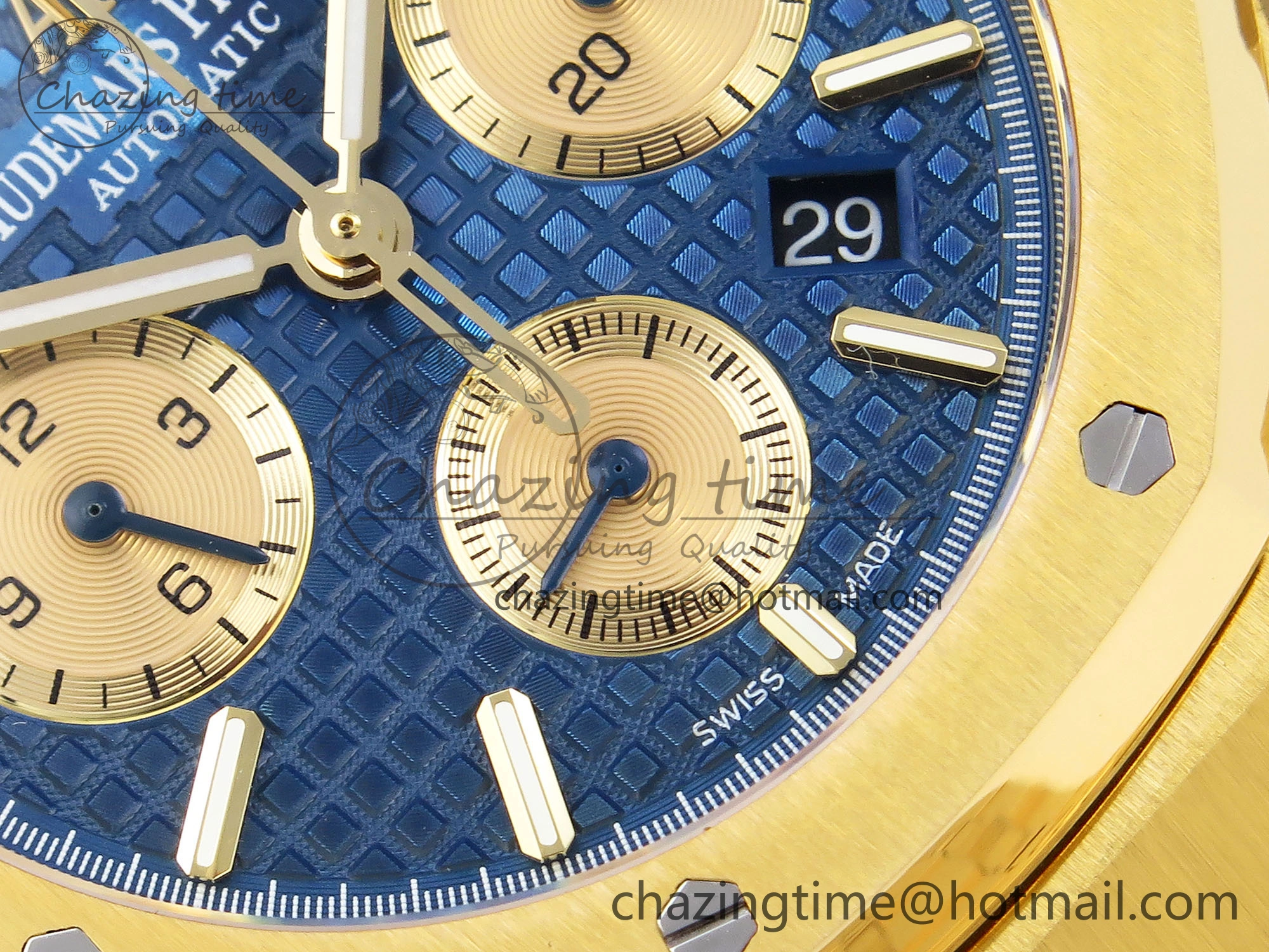 Royal Oak Chrono 26331ST YG IPF 1:1 Best Edition Blue Dial Gold Subdial on YG Bracelet A7750