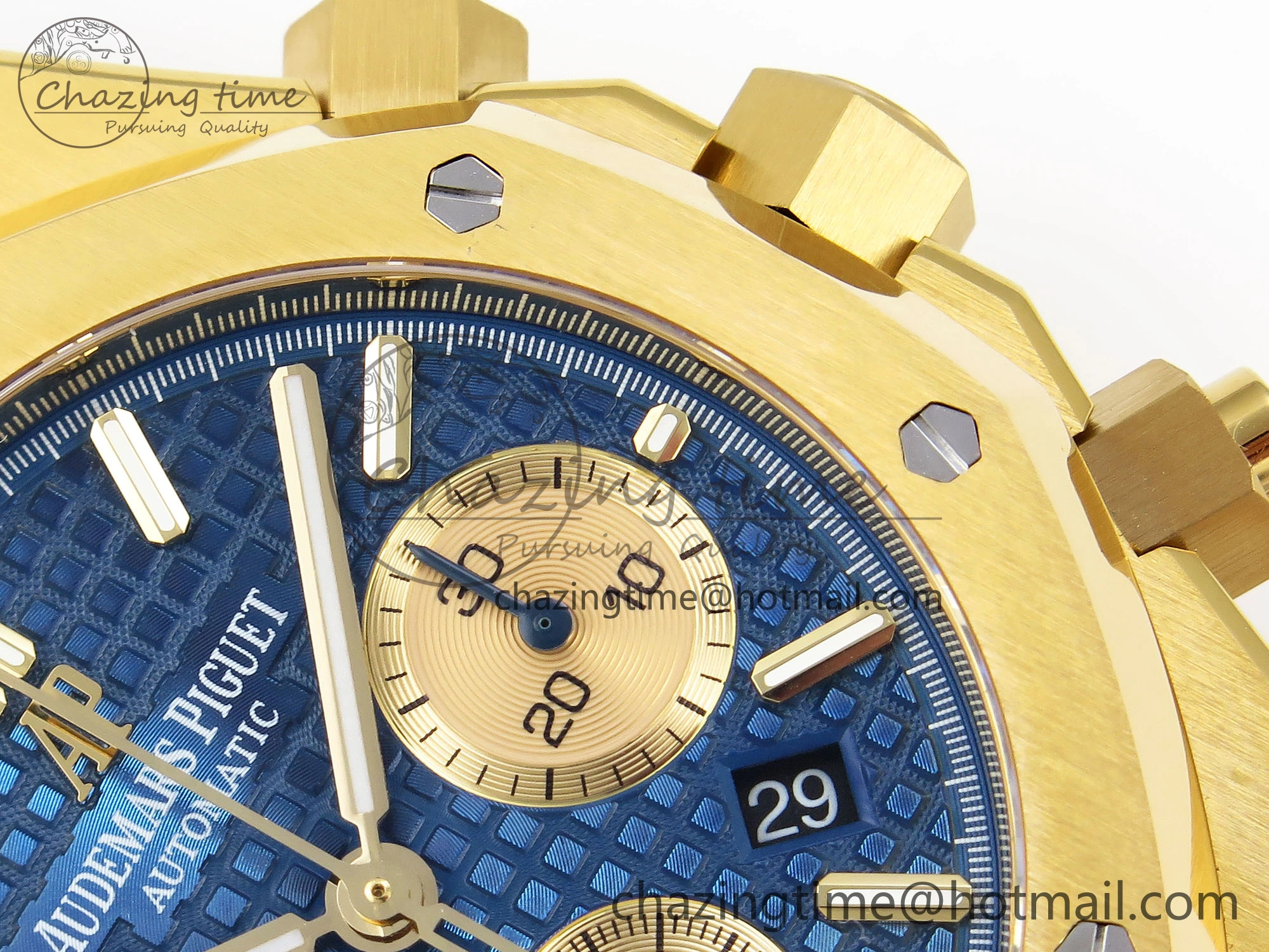 Royal Oak Chrono 26331ST YG IPF 1:1 Best Edition Blue Dial Gold Subdial on YG Bracelet A7750