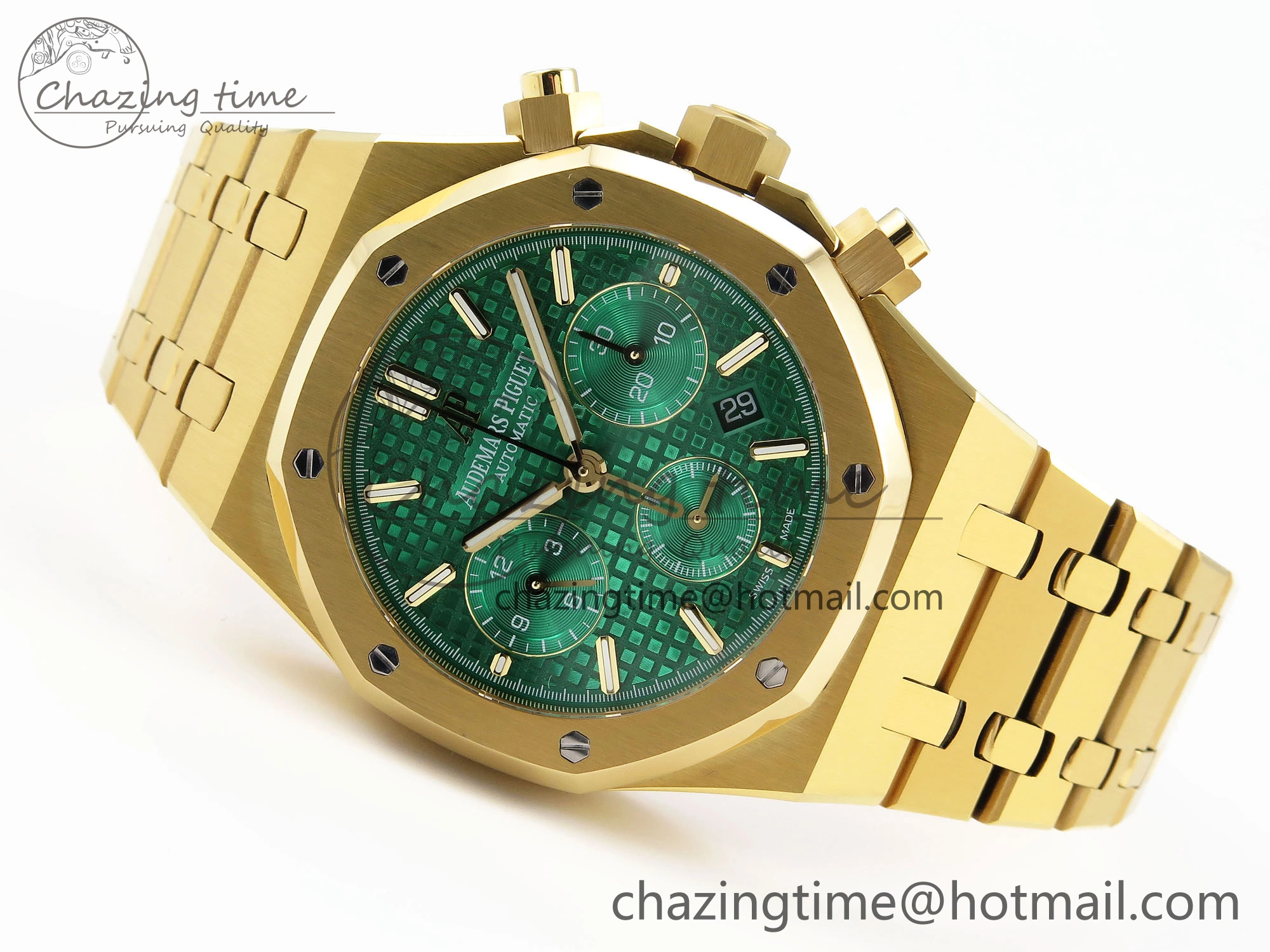Royal Oak Chrono 26331ST YG IPF 1:1 Best Edition Green Dial on YG Bracelet A7750