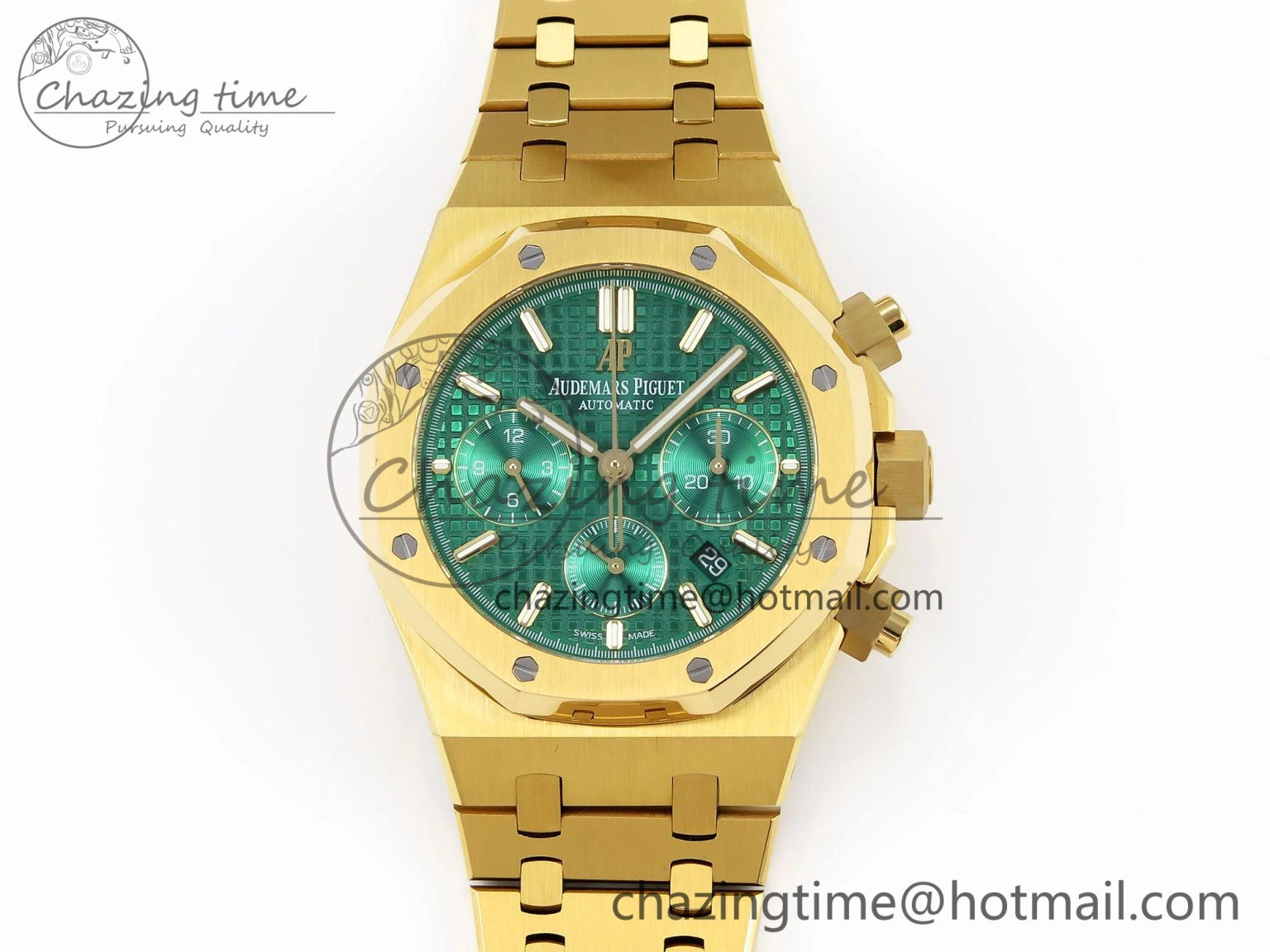 Royal Oak Chrono 26331ST YG IPF 1:1 Best Edition Green Dial on YG Bracelet A7750