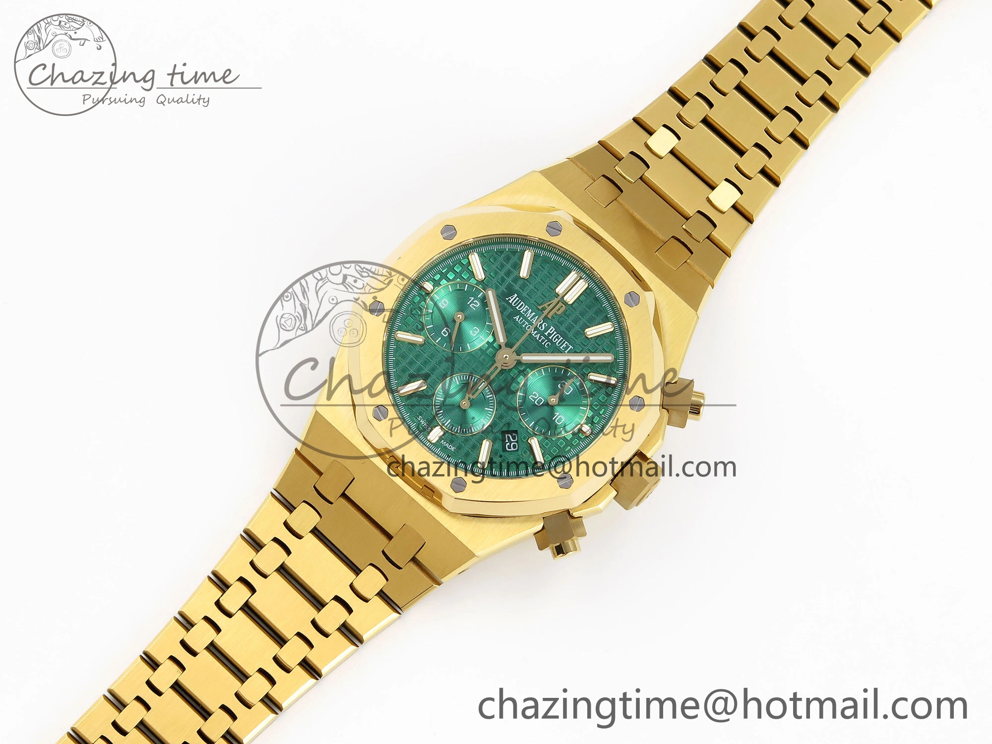Royal Oak Chrono 26331ST YG IPF 1:1 Best Edition Green Dial on YG Bracelet A7750