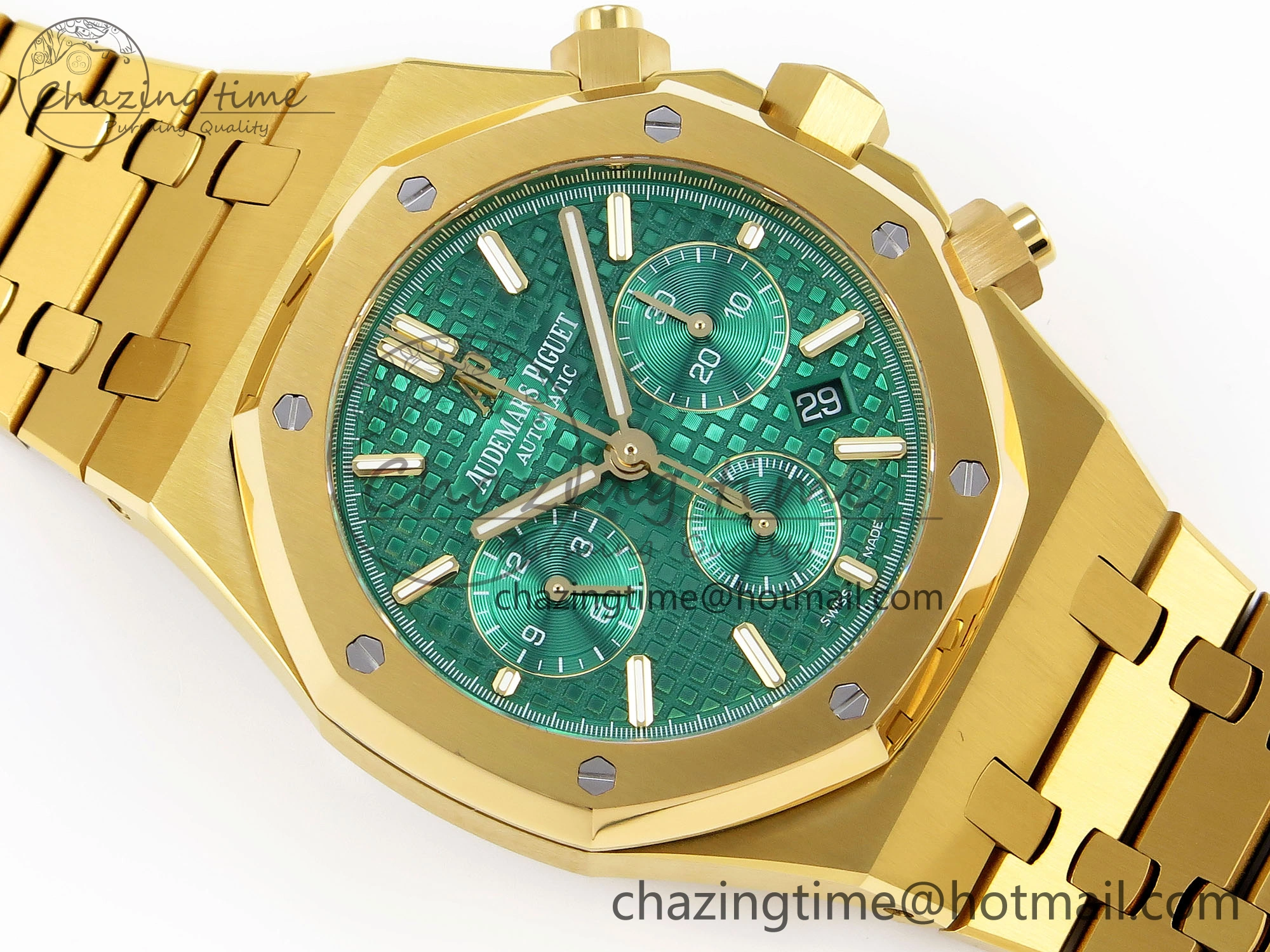 Royal Oak Chrono 26331ST YG IPF 1:1 Best Edition Green Dial on YG Bracelet A7750