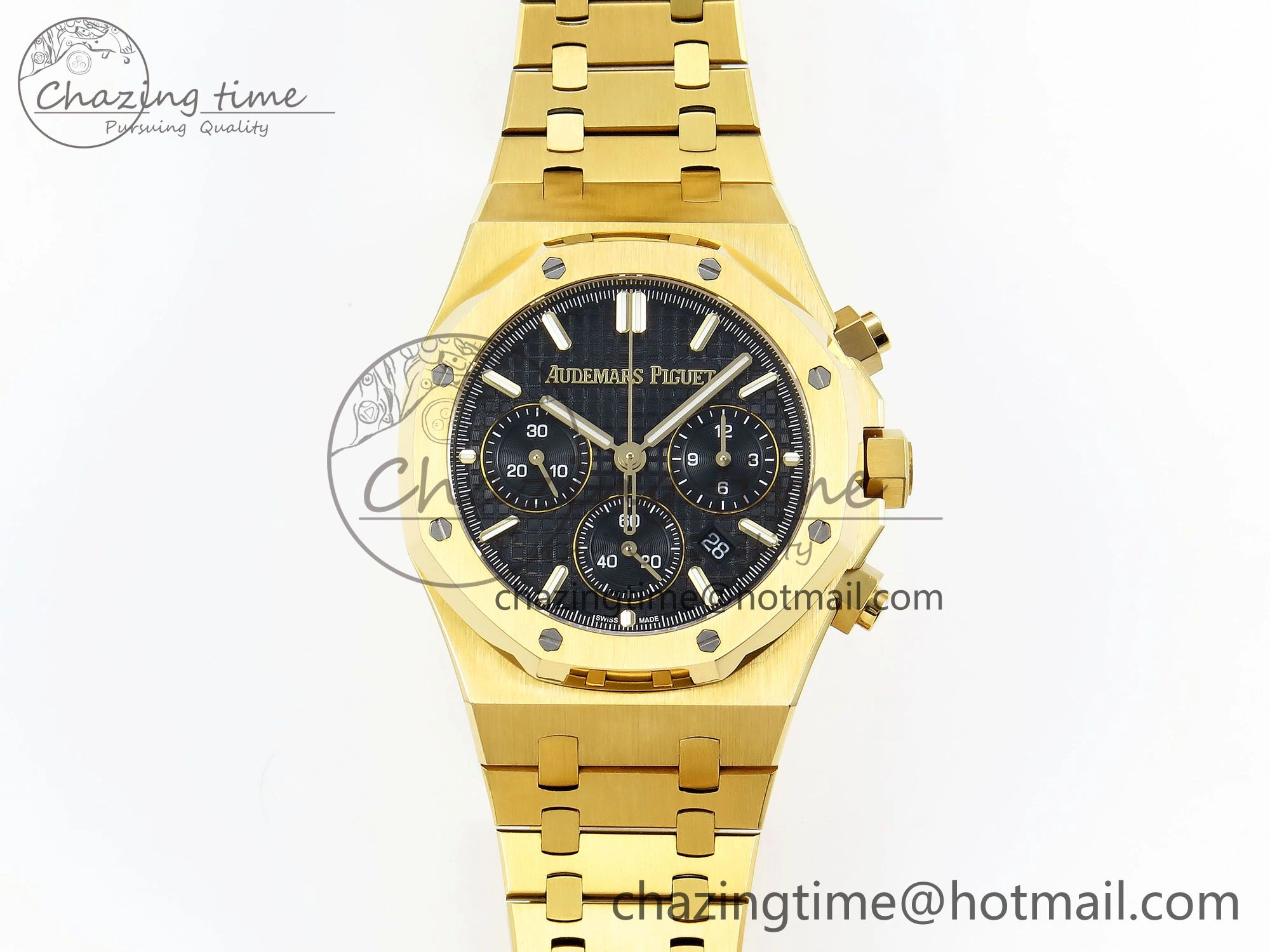 Royal Oak Chronograph 26240 BF 1:1 Best Edition Black YG Dial on YG Bracelet A7750